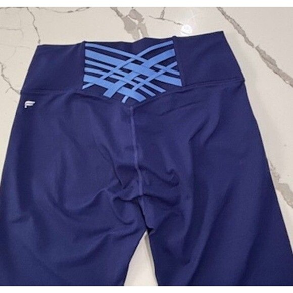 Fabletics | Women's Kessler II High Waisted Strappy 7/8 Workout Leggings Blue L - Picture 4 of 15